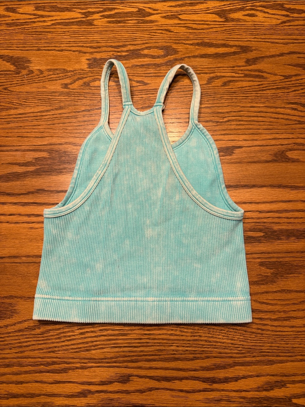 Zenana Aqua Ribbed Racerback Crop Tank - Picture 3 of 4